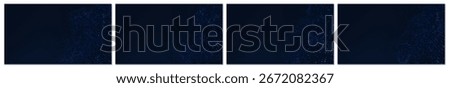 Technology Network Background set of 4 backgrounds. Abstract digital wave of glowing blue particles forming a tech mesh pattern on a dark blue gradient, representing data flow. 3D render