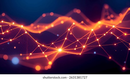 Technology Network Background.Abstract dot white blue pattern gradient texture technology background