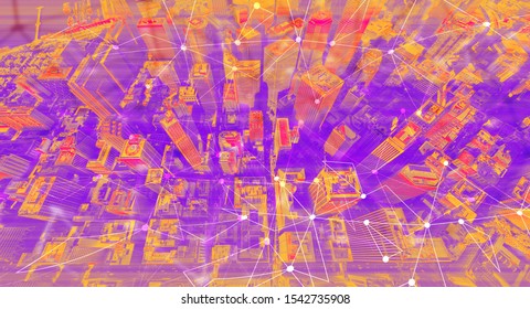 Technology neural network connectivity gradient San Francisco background