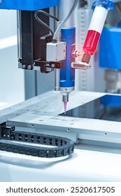 technology of nozzle device and needle of automatic glue dispenser machine (glue injection) at Laptop factory 