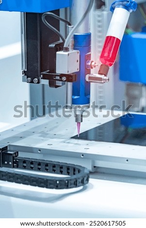 technology of nozzle device and needle of automatic glue dispenser machine (glue injection) at Laptop factory 