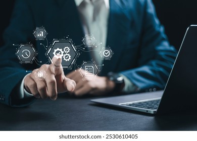 Technology for quality control processes is more efficient, Standard quality control certification assurance concept, Standard quality control certification assurance. 
