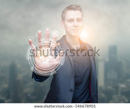 technology scan man hand