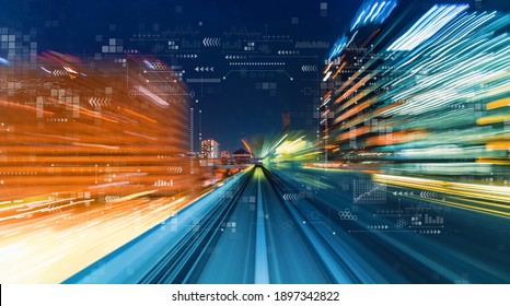 Technology Screen With Abstract High Speed Technology Motion Blur