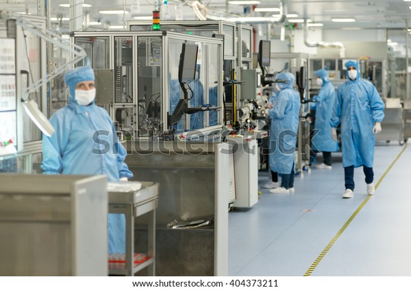 Technology Specialists Sterile Factory Environment During Stock Photo Edit Now