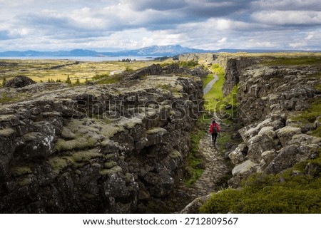 Tectonic Rift Between the Eurasian and North American Plates in Thingvellir National Park