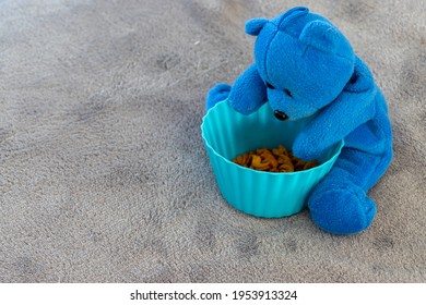 Teddy Bear Caught Eating Snacks