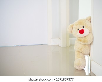 Teddy Bear Cream Hair Standing Sneak Stock Photo Shutterstock