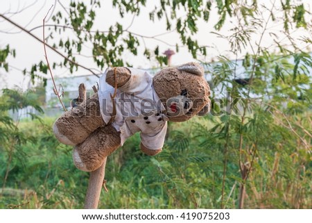 Teddy bear are dropped on dumpsite