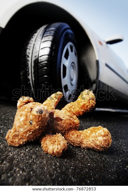 Teddy Bear Front Car Stock Photo (Edit Now) 76872853