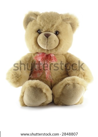 Teddy bear isolated over a white background