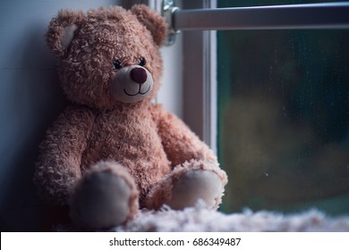 sad stuffed bear