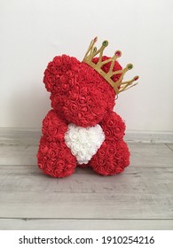 teddy bear made from roses