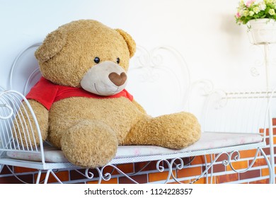 teddy bear on the bench