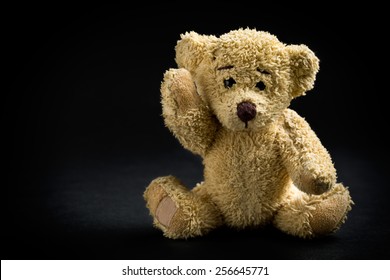 The Teddy Bear On Black Background