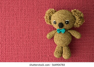  Teddy Bear With Plank Wood Board Background