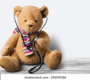 doctor teddy bear with stethoscope