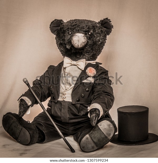 teddy bear with tuxedo