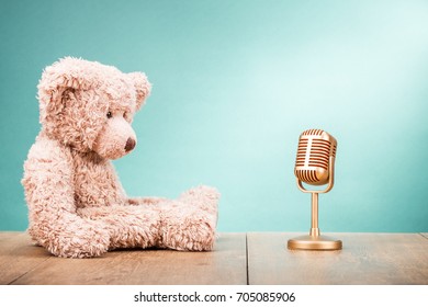 teddy bear with microphone