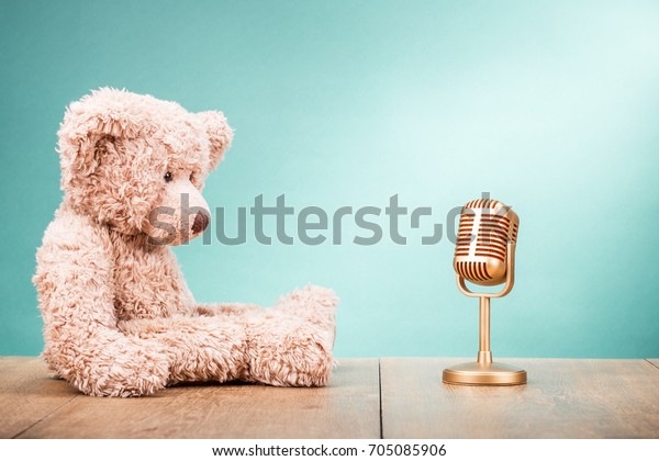 teddy bear with microphone