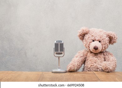 teddy bear with microphone