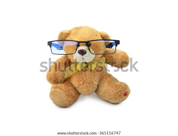 teddy bear wearing glasses