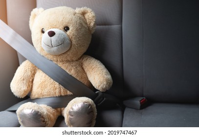 Teddy Bear Wearing Seat Belt For Safety