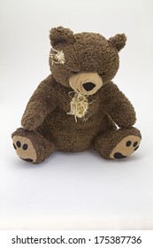 Teddy bear, worn and old - loyal and indispensable companion of many children