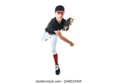 A teen baseball player Studio shot over white. - Powered by Shutterstock