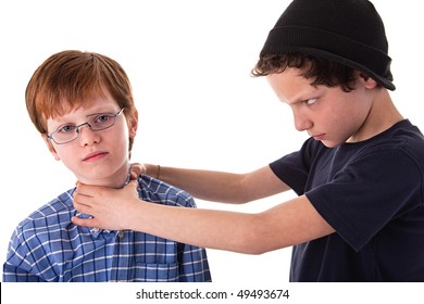 a teen beating a child