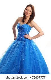 Teen In Blue Dress, Prom Or Bridesmaid