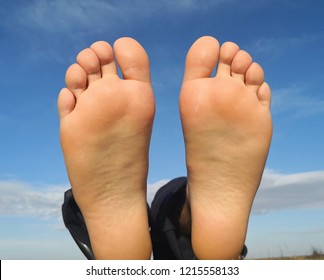 Cute teen boy feet