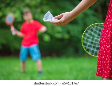 Playing Badminton Images, Stock Photos & Vectors 