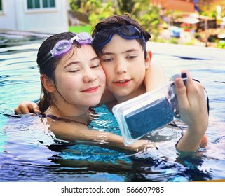 Teen Boy Girl Swimming Pool Camera Stock Photo 566607985 | Shutterstock