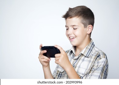 Teen Boy Playing Video Games Portable Stock Photo 202993996 | Shutterstock