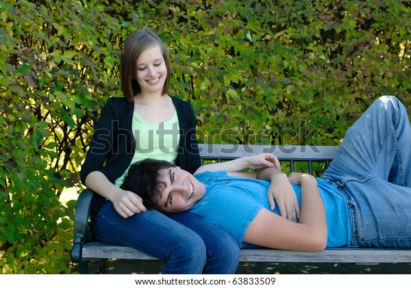 Teen Boyfriend Lying On His Girlfriends Stock Photo (Edit Now) 6 pic