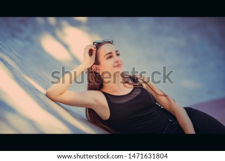 Similar – Image, Stock Photo Pretty blonde girl