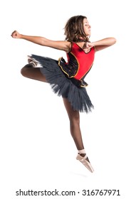 Teen girl ballerina dancer in studio