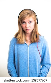 Teen Girl Listening To Music Give Attitude To The Camera