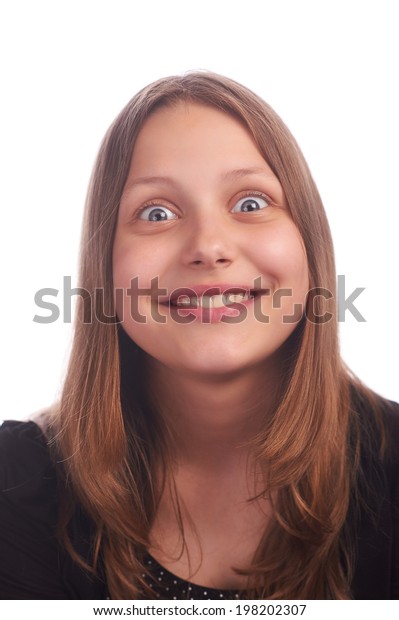 Teen Girl Making Funny Faces Stock Photo Edit Now