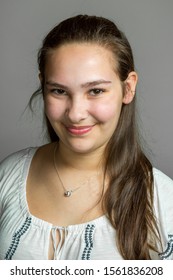 Teen Girl In Studio With Peasant Blouse