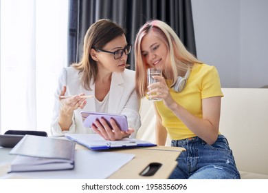 Teen Girl Talking To Professional Psychologist, Individual Therapy Session