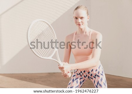 Teen girl tennis player, Olympic sports healthy young athletes training, active wellbeing concept