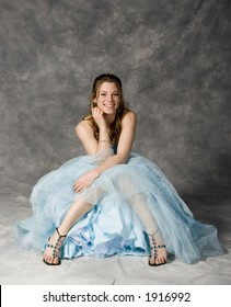 Teen Girl Wearing Prom Dress