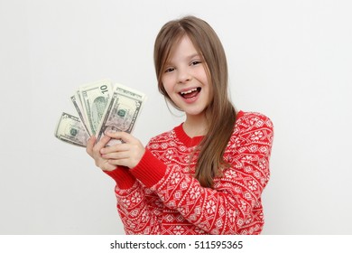 Teen Little Girl Cash Money Dollars Stock Photo 511595365 | Shutterstock