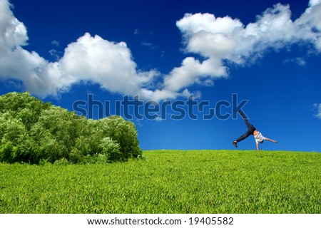 Similar – summer air Man Maize field