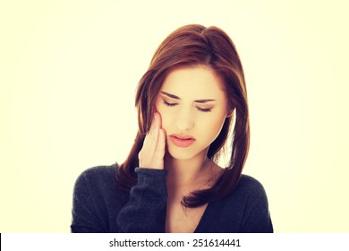 Teen Woman Pressing Her Bruised Cheek Stock Photo 251614441 | Shutterstock