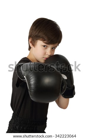 Similar – Image, Stock Photo little boy with boxing gloves on black background