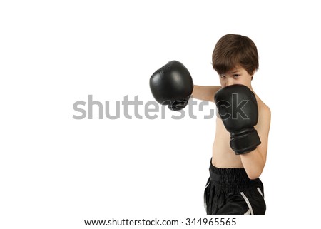 Similar – Image, Stock Photo little boy with boxing gloves on black background