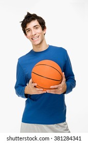 Teenage boy with a basketball